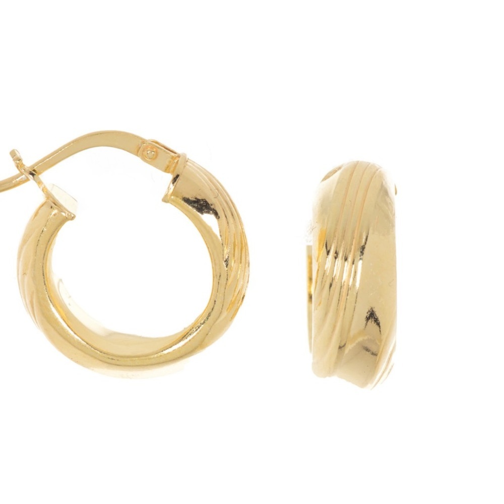 Argento Vivo Sterling Silver Twist Texture Huggie Hoop Earrings